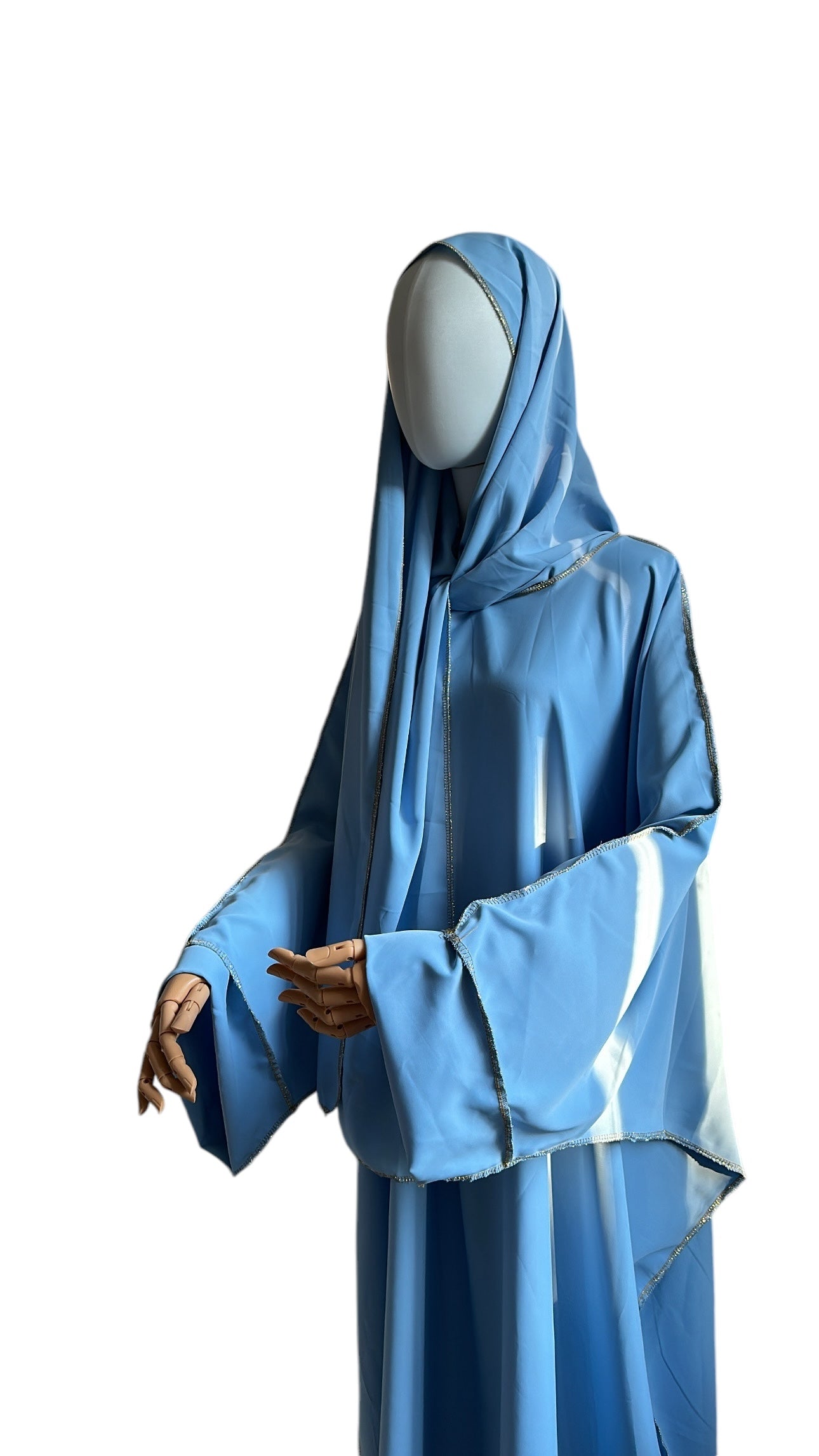 Abaya-Set aus Medina-Seide mit angenähtem Schal